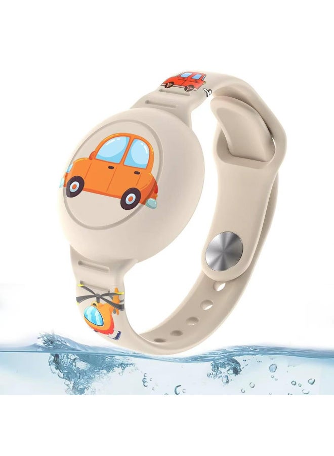 ECO Case Silicone Waterproof Bracelet for Tag, Hidden Design Wristband Case with Drop Protection, Pink Comfortable Tracker Band for Kids and Adults (Car) - Image 1